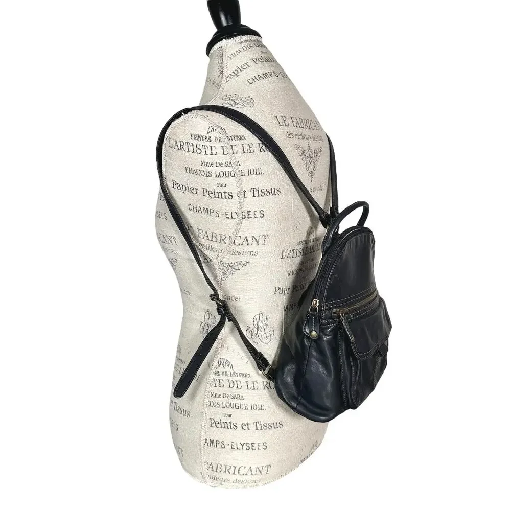 Fossil | Women | Black Soft Leather Minimal Mini Backpack Purse | One Size